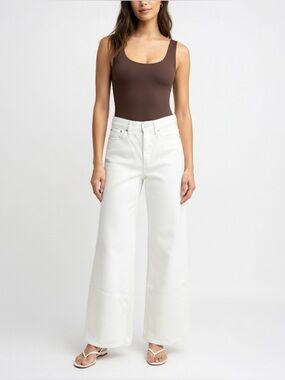 J. Crew White High-Rise Superwide Leg Jeans